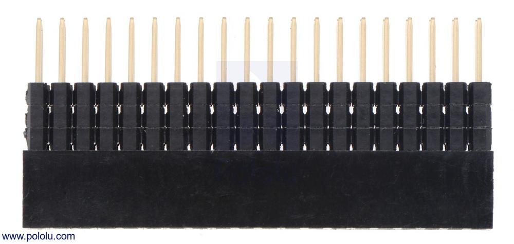 Pololu Stackable 0.100″ Female Header with Extra 0.3″ Spacer: 2x20-Pin ...