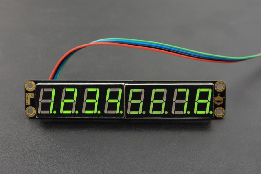 Gravedad: módulo de visualización de segmentos LED de 8 dígitos (verde)