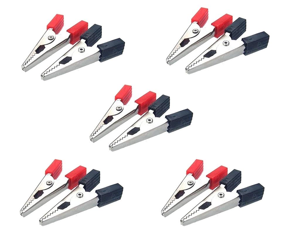 Alligator Clip 45mm - 5x Red and 5x Black
