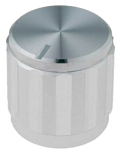 Potmeter knop aluminium zilver - 2 stuks