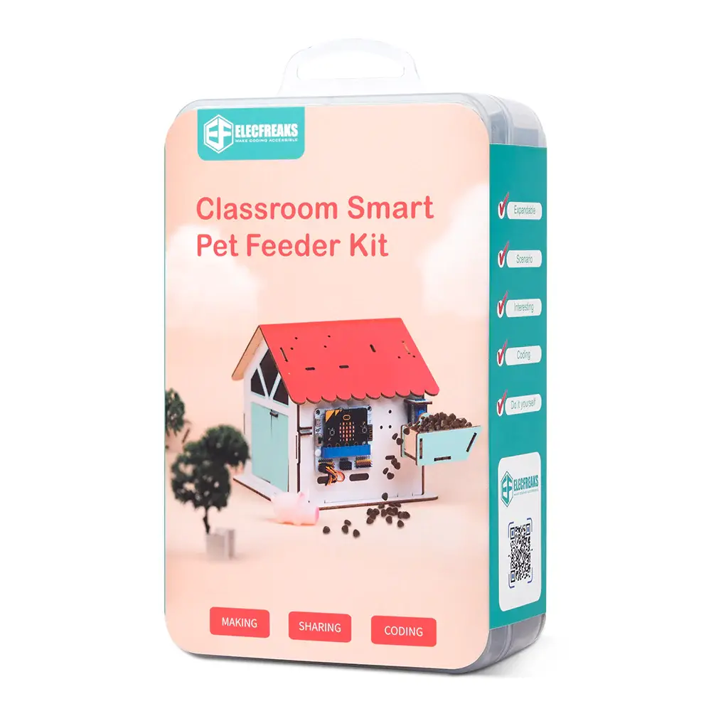 Kit alimentador inteligente para animais de estimação ELECFREAKS em sala de aula