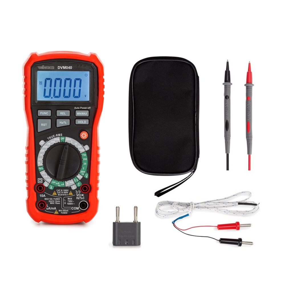 Velleman Industriële robuuste true RMS digitale multimeter - CAT III - 1000 V / CAT IV - 600 V - 11 functies