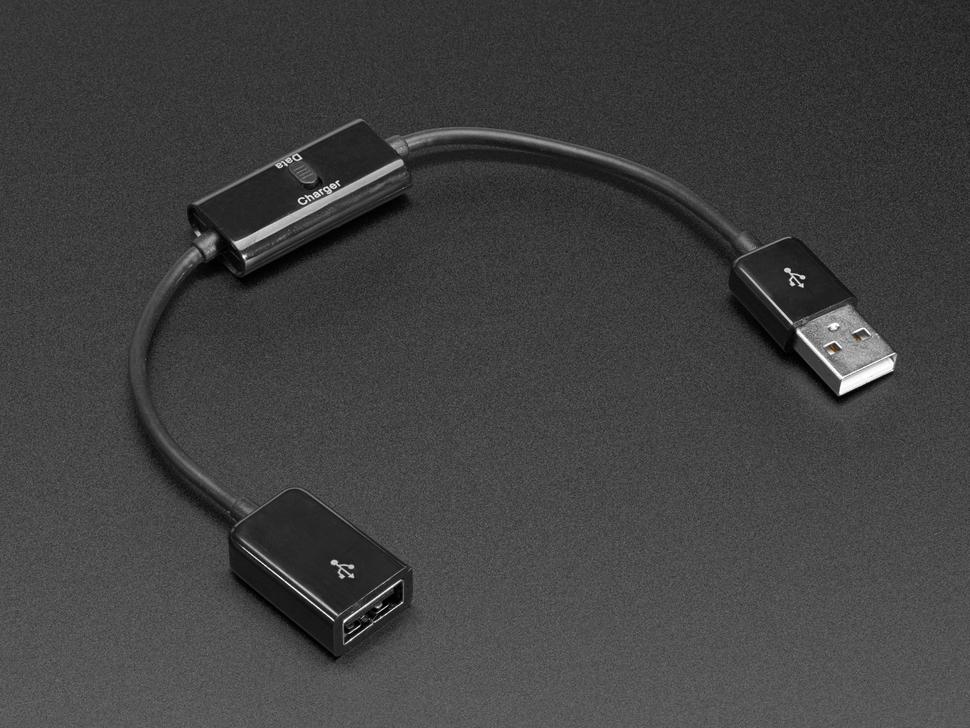 Adafruit USB verlengkabel met data-/laadsynchronisatieschakelaar