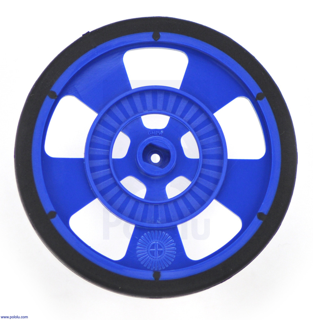 Pololu Ruota blu Solarbotics GMPW-LB con strisce per encoder, pneumatico in silicone
