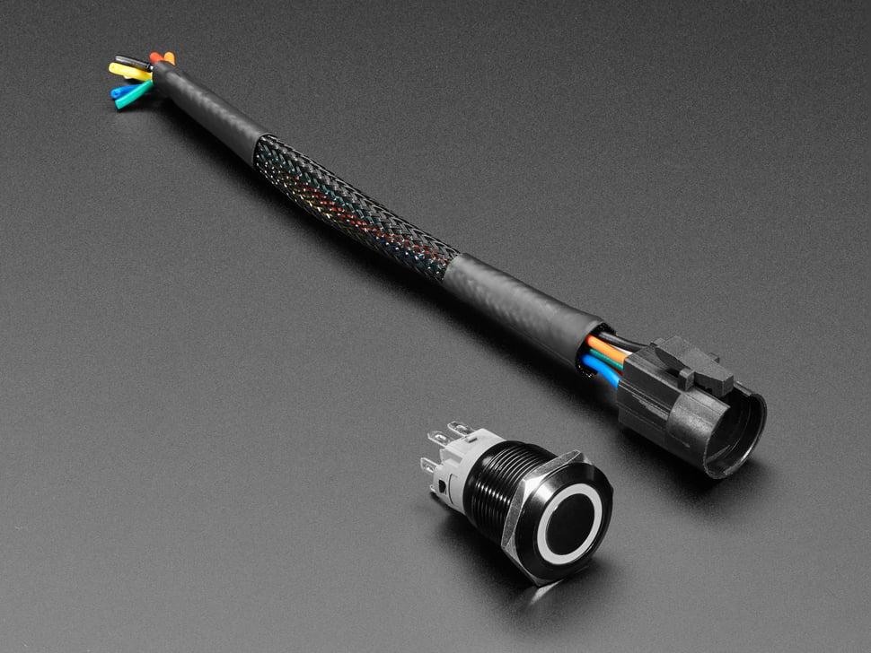 Adafruit ChromaTek 19mm robuuste metalen drukknop met NeoPixel