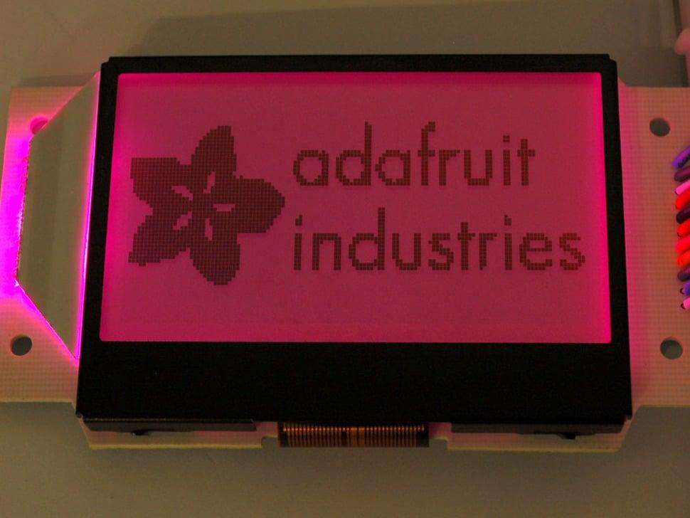 Adafruit Grafisch ST7565 Positief LCD (128x64) met RGB-achtergrondverlichting + extra's