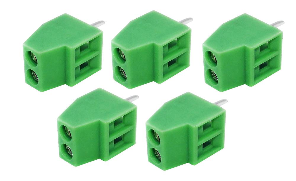 Print terminal blocks 2 pole green 2.54mm pitch 5 pieces Opencircuit
