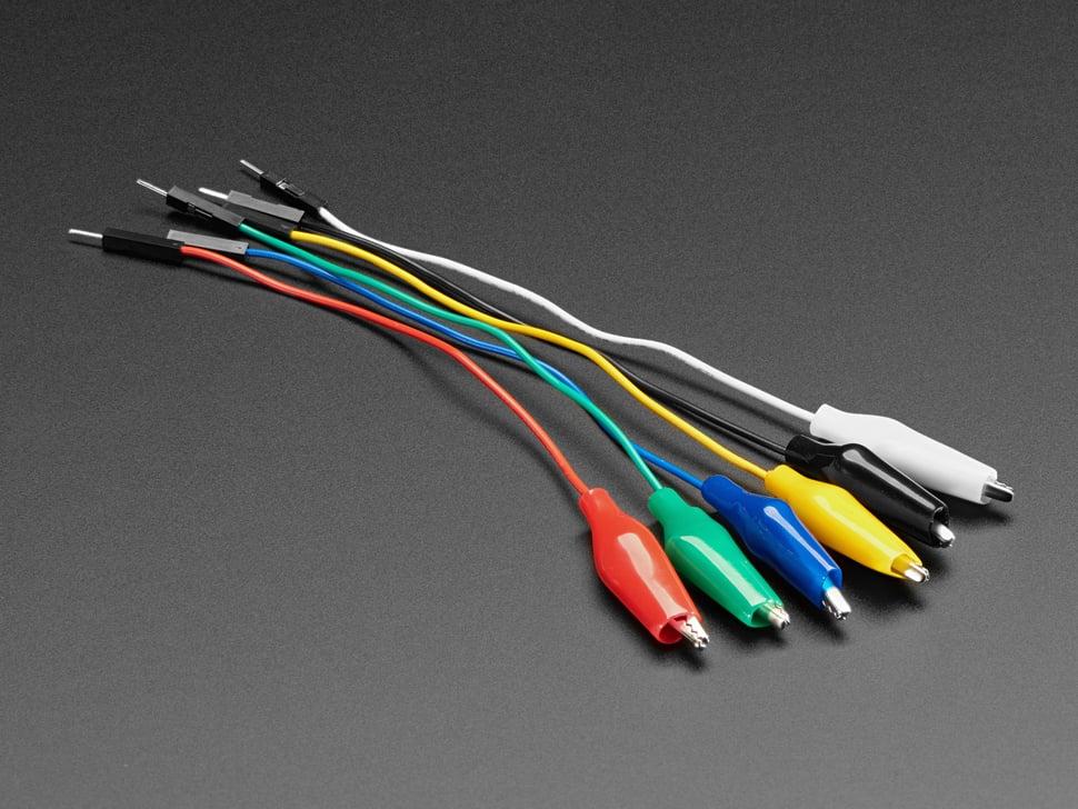 Adafruit Bundel van kleine krokodillenklem naar male jumper - 6 stuks