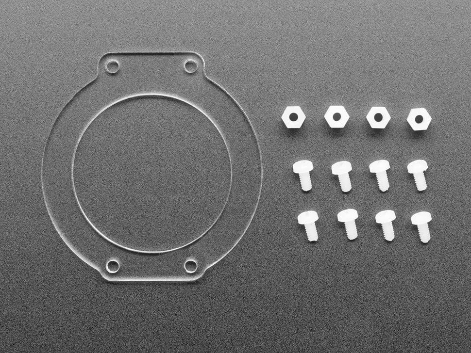 Adafruit Heldere acryl lenshouder + hardwarekit voor HalloWing