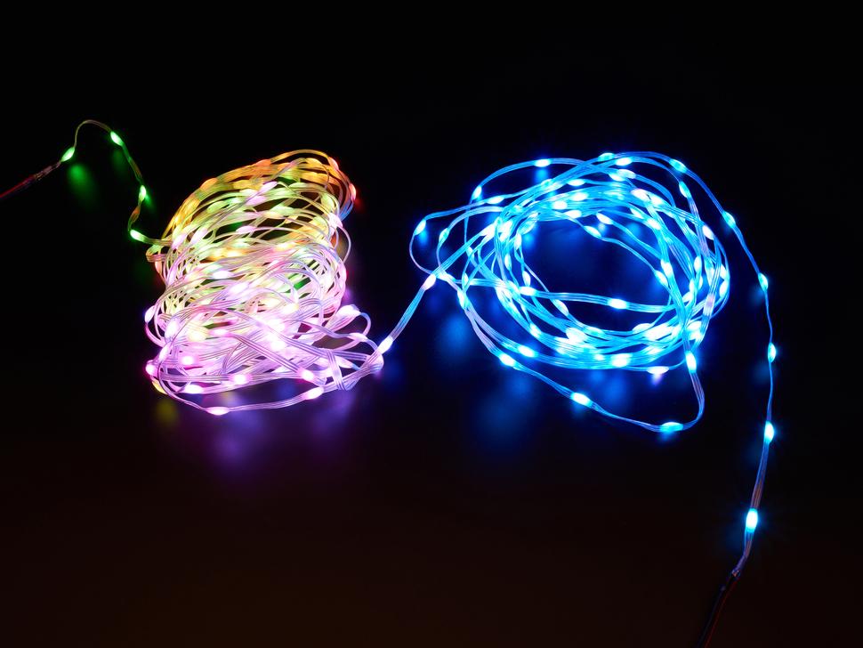 Adafruit NeoPixel Pebble / Seed LED Strand - 300 LEDs - Espaçamento de ...