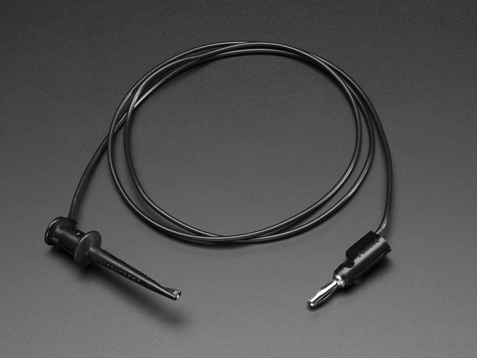 Adafruit Pomona Minigrabber Test Clip to Stacking Banana Plug - 36"