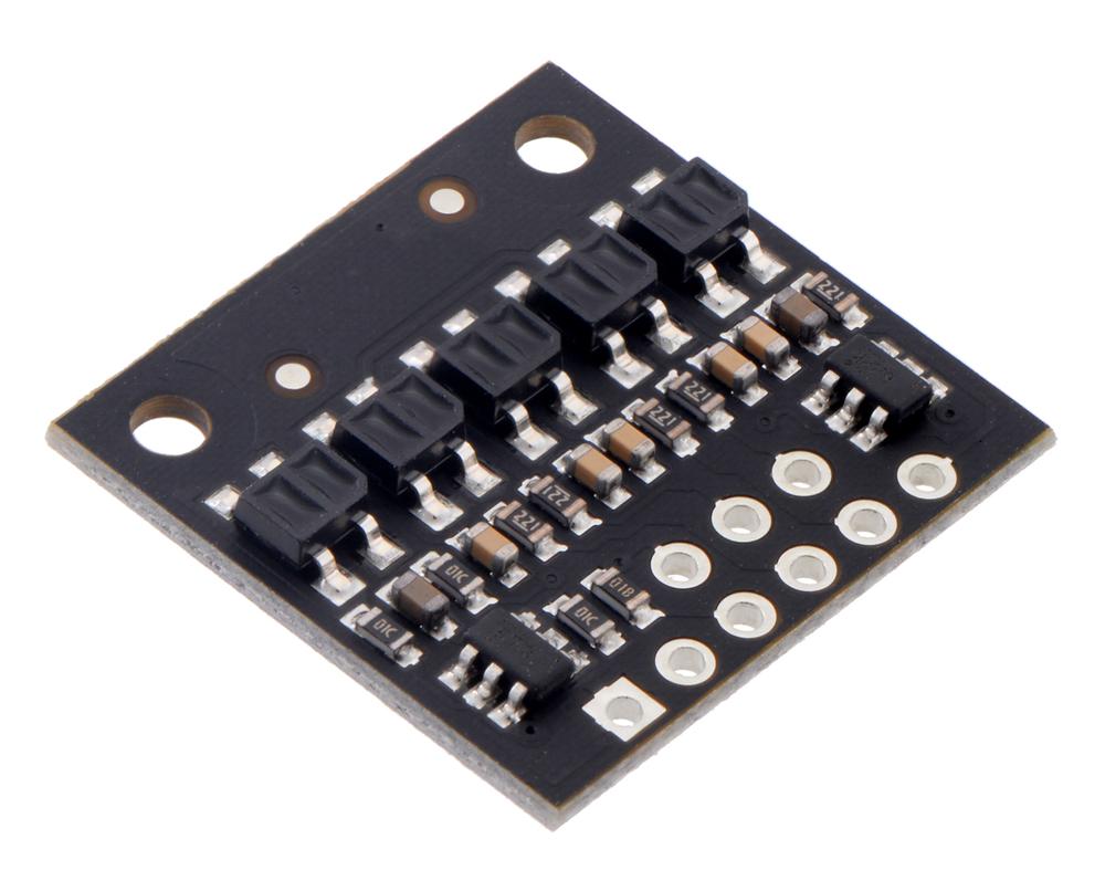 Matriz de sensores de reflectancia QTR-HD-05RC: 5 canales, paso de 4 mm, salida RC