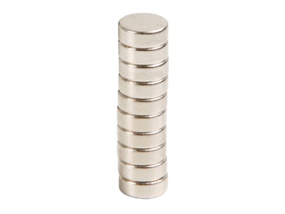 Velleman Set of 10 Ø8 x 3mm Compact Cylindrical Magnets