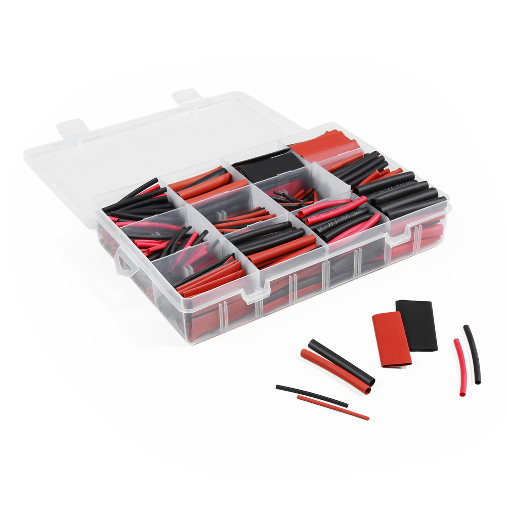 Set guaine termoretraibili McPower - rosso e nero - 560 pezzi