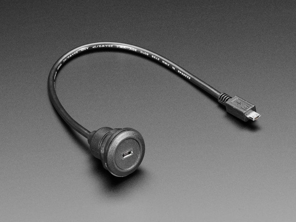 Adafruit Micro B ronde paneelmontage verlengkabel - 30 cm