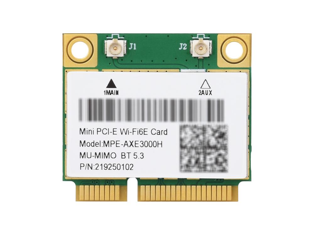 Waveshare Scheda di rete senza fili MINIPCIE AX210, Wi-Fi 6E Tri-Band Gigabit, standard 802.11AX, Bluetooth 5.3.