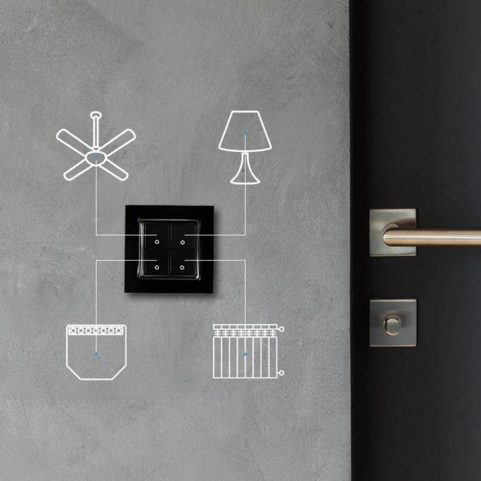 Shelly Wall Switch 4 Black Opencircuit