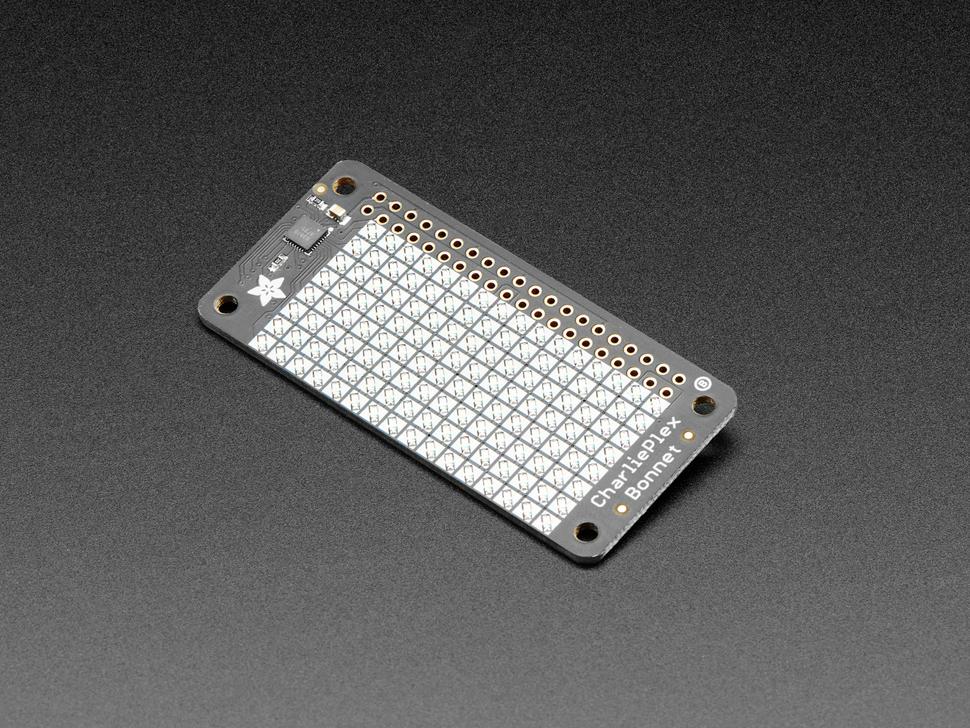 Adafruit CharliePlex LED Matrix Bonnet - 8x16 blauwe LED's