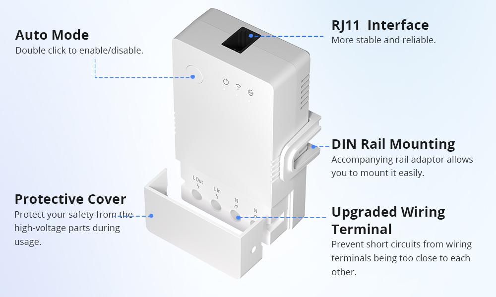 Sonoff TH10/16 WiFi Relays Support Temperature and Humidity Probes