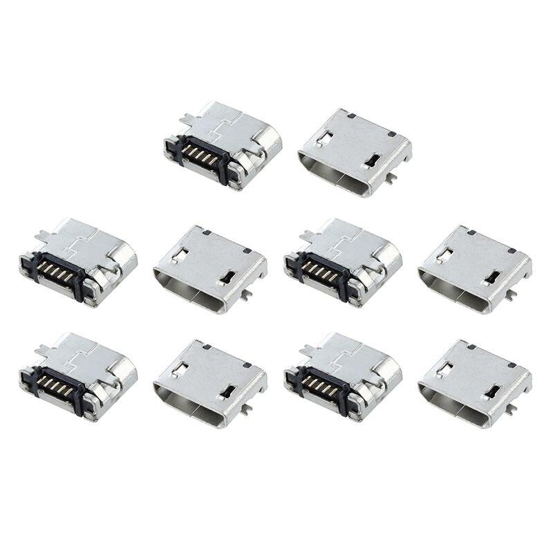 Female micro usb connector - 10 stuks