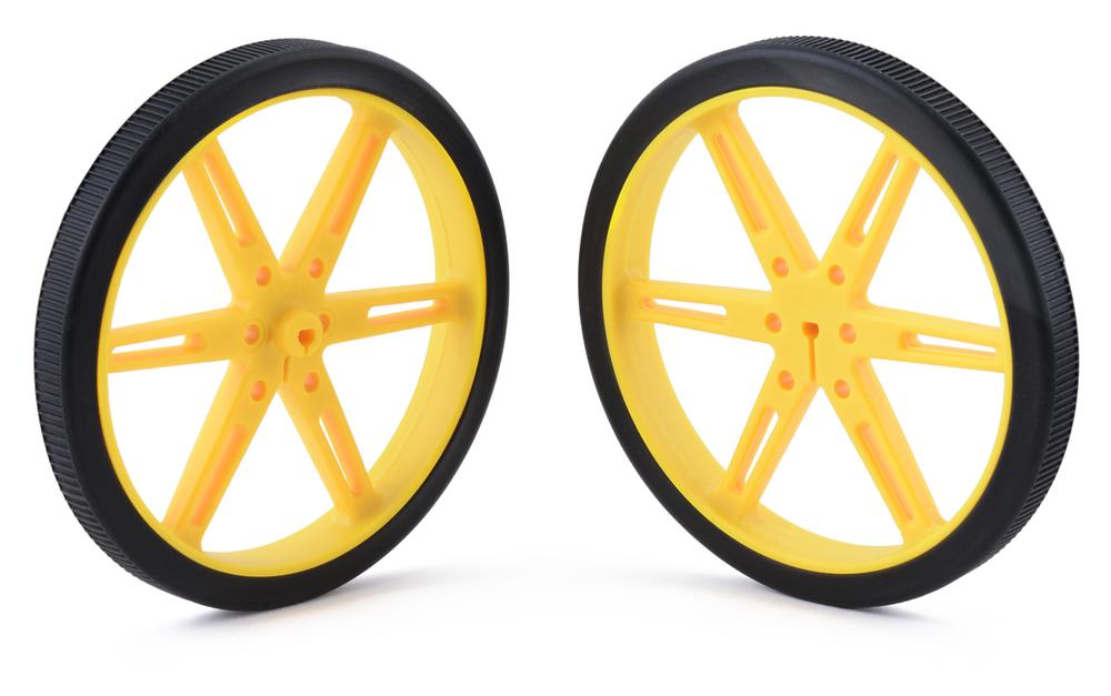 Pololu Wheel 80×10mm Pair - Yellow - Opencircuit