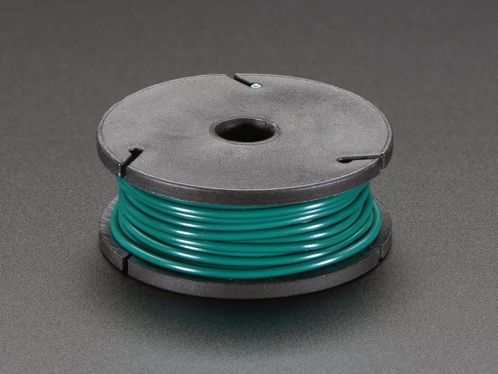 Adafruit Massieve kern draadspoel - 25ft - 22AWG - green