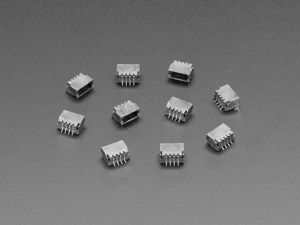 Adafruit JST SH 4-pins haakse connector (10-pack)