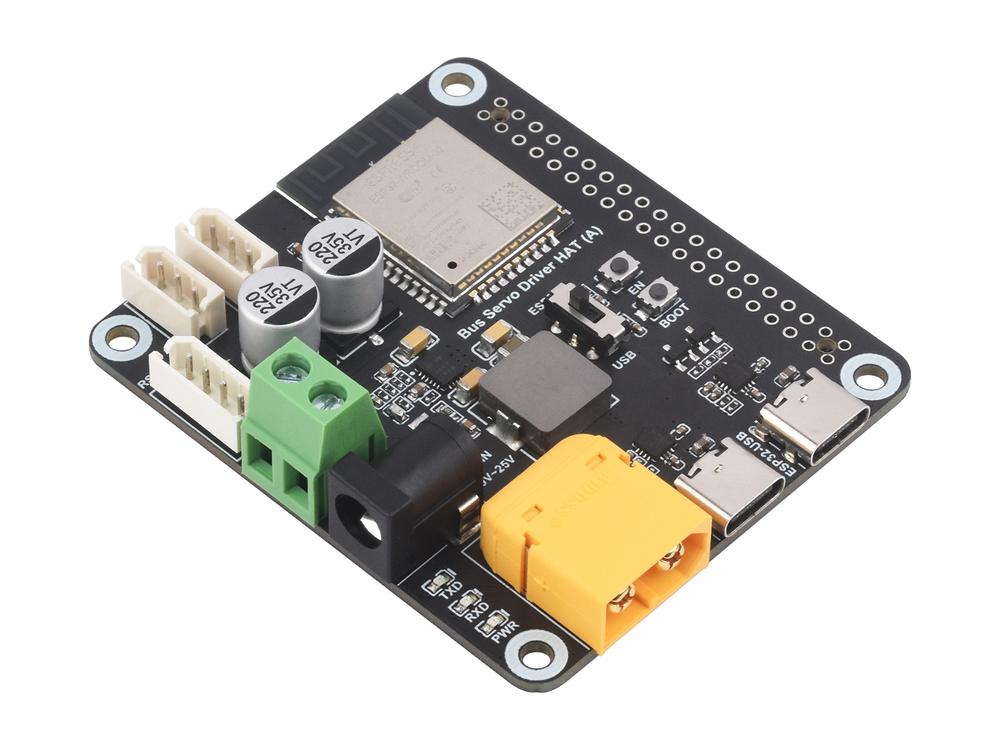 Waveshare Serial Bus Servo Driver HAT, Integrates ESP32 and Servo ...