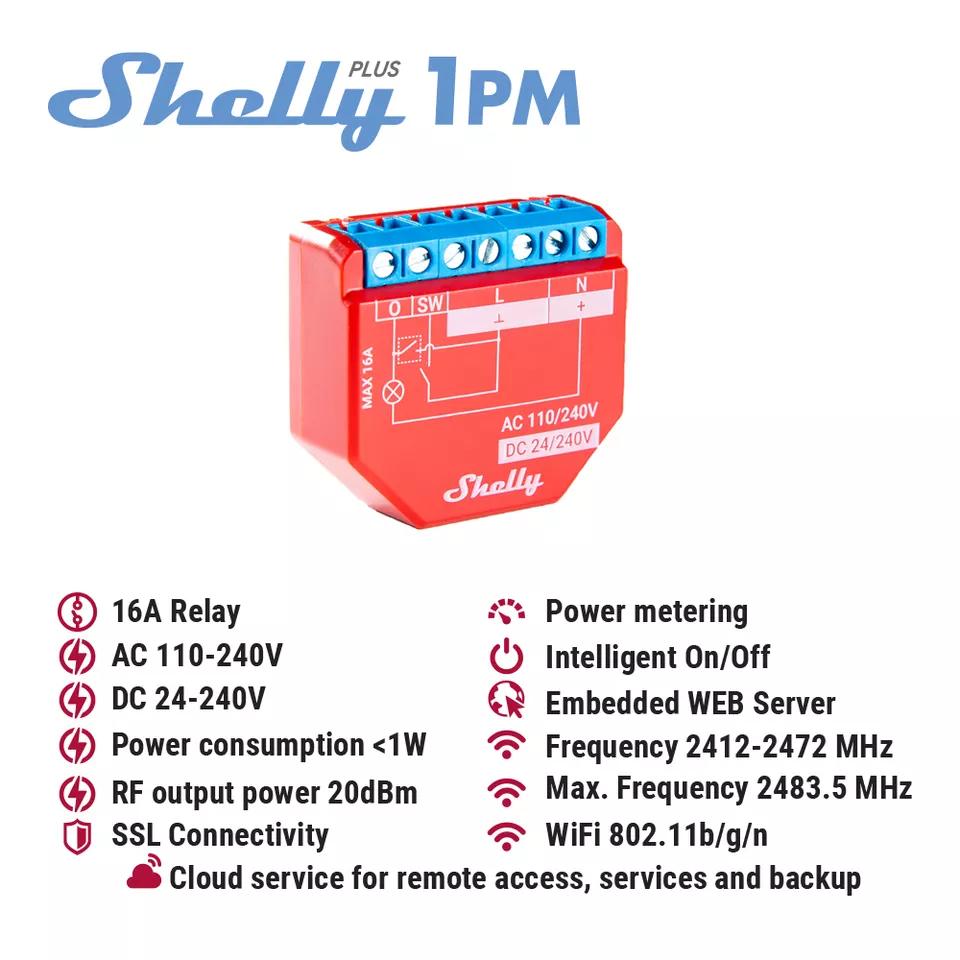 Shelly Plus 1PM - WiFi switch with power meter - Opencircuit
