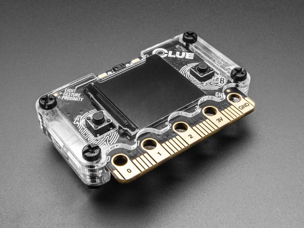 Heldere acrylbehuizing + hardwarekit voor Adafruit CLUE