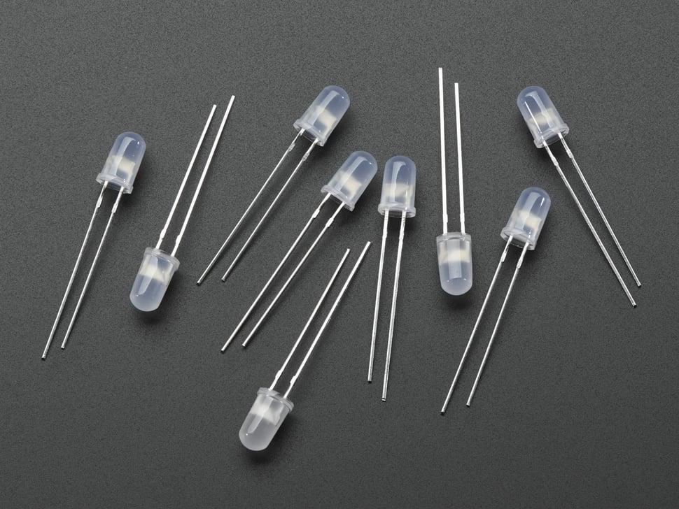 Adafruit Diffuus 5 mm langzaam knipperende RGB LED - 10 stuks