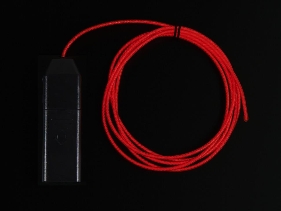 Adafruit EL Flowing Effect Wire met omvormer - Roze 2,0 meter (6,5 ft)