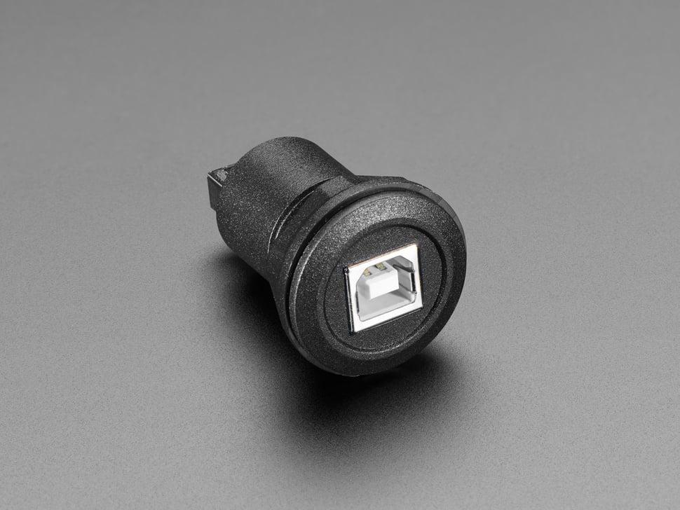 Adattatore Rotondo Da USB-C A USB-A Femmina Per Montaggio A Pannello – Foro 22-23 Mm, Nero, Senza Saldature