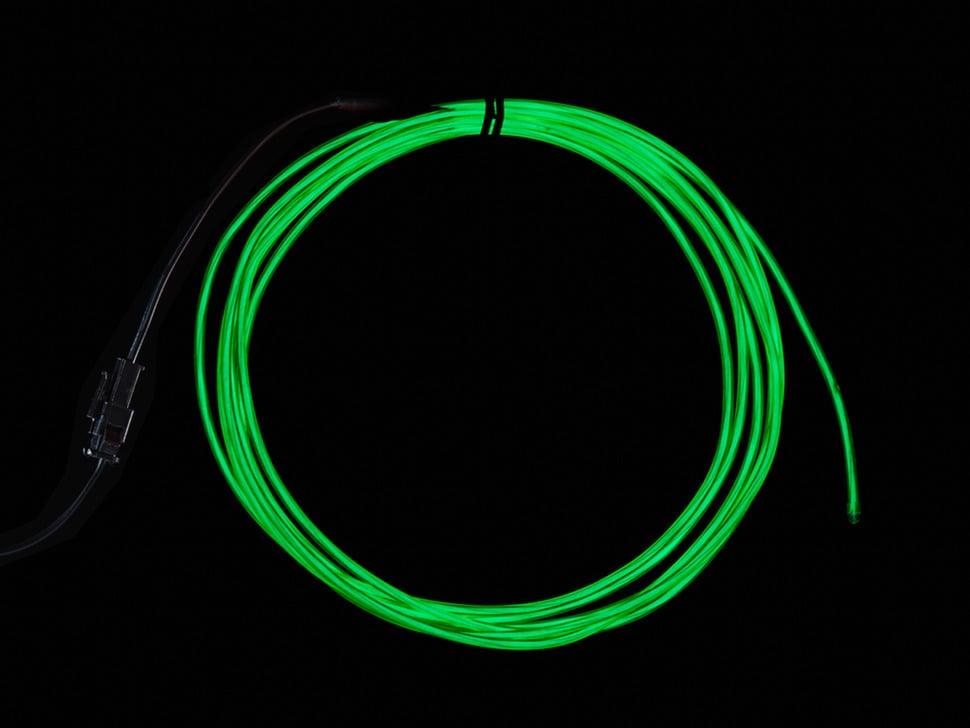 Adafruit EL-draad startpakket - green 2,5 meter (8,2 ft)