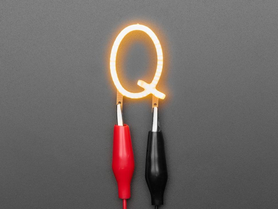 Adafruit Alfabet LED filament - Warm wit letter "Q"