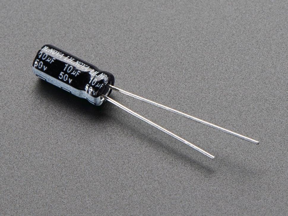 Adafruit 10uF 50V elektrolytische condensatoren - verpakking van 10