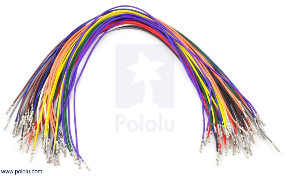 Wires with Pre-Crimped Terminals 50-Piece 10-Color Assortment F-F 12"