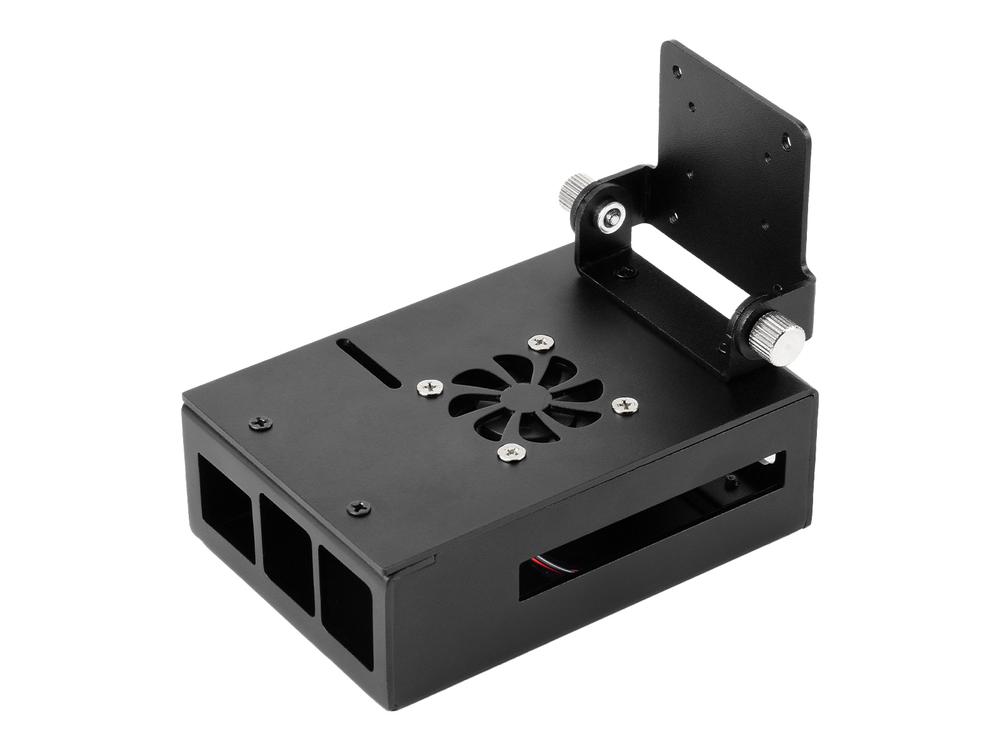 Waveshare Aluminiumlegering Koelcase Voor RDK X5, Wordt Geleverd Met Heatsink En Koelventilator, Met Camerahouder, Ondersteunt Installatie Van IMX219 En IMX477 Serie Cameramodules