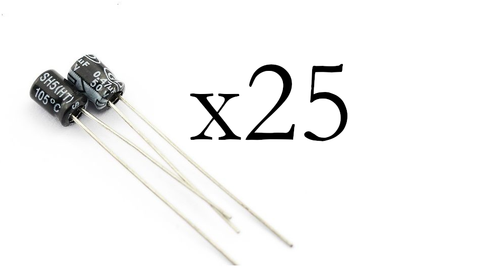 2,2uF 50V Condensatoren elektrolytisch - 25 stuks