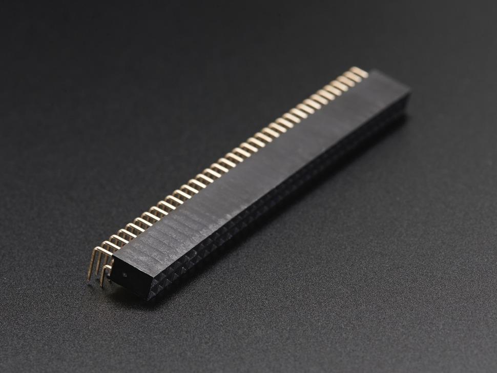 Adafruit 0,1" 2x36-pins strip haakse socket ( female ) header (5 stuks)