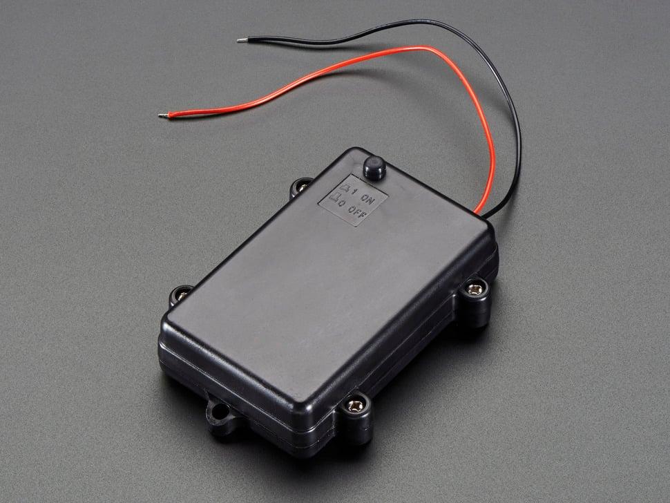 Adafruit Waterdichte 3xAA batterijhouder met aan/uit-schakelaar