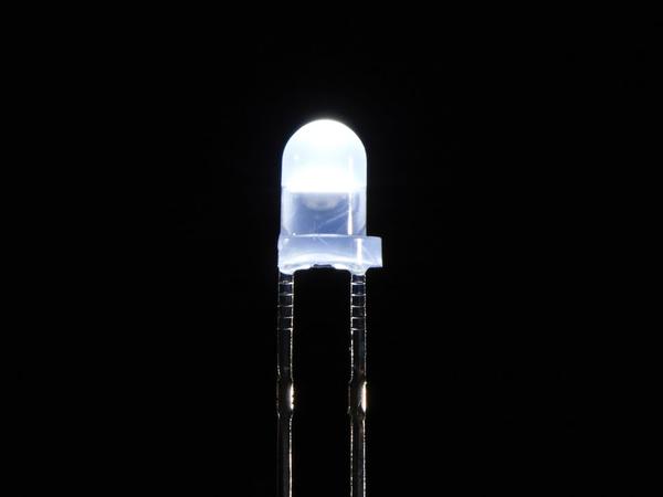 Adafruit LED blanco difuso de 3 mm (paquete de 25) - Opencircuit
