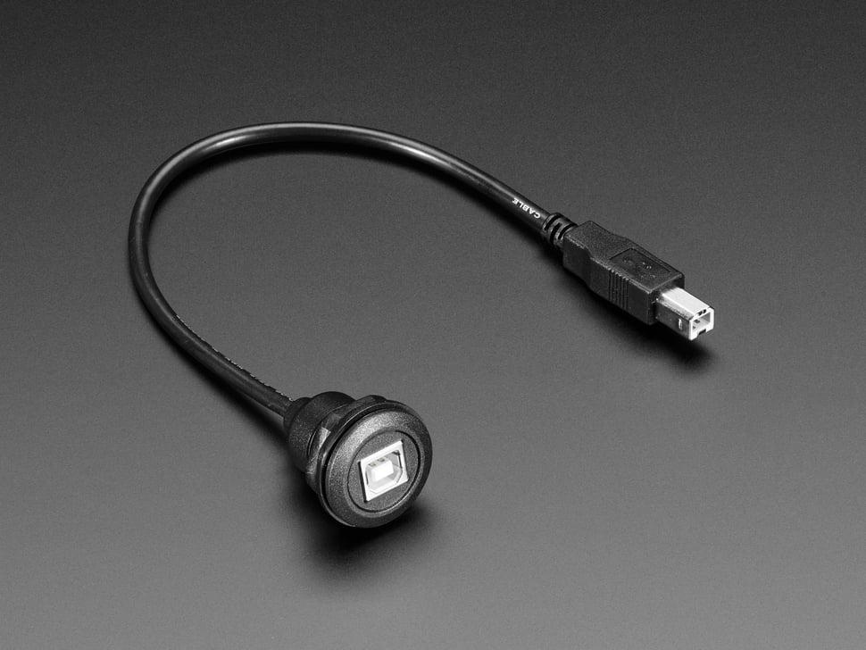 Adafruit USB B ronde paneelmontage verlengkabel - 30 cm