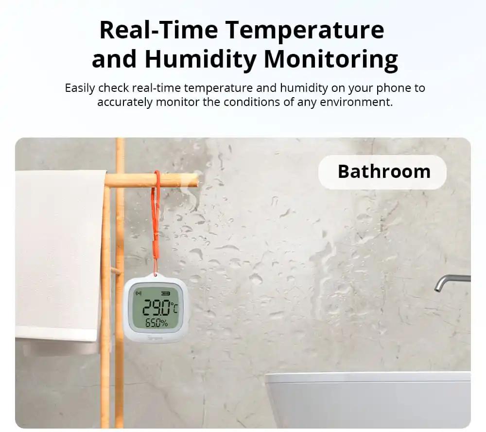 4x SONOFF ZigBee Smart Temperature & Humidity Sensor With LCD Display – App Control, Works With Alexa & SmartThings