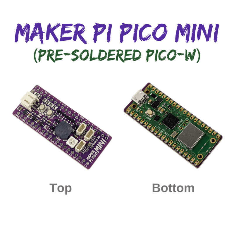 Maker Pico med förlödad Raspberry Pi Pico W (trådlös)