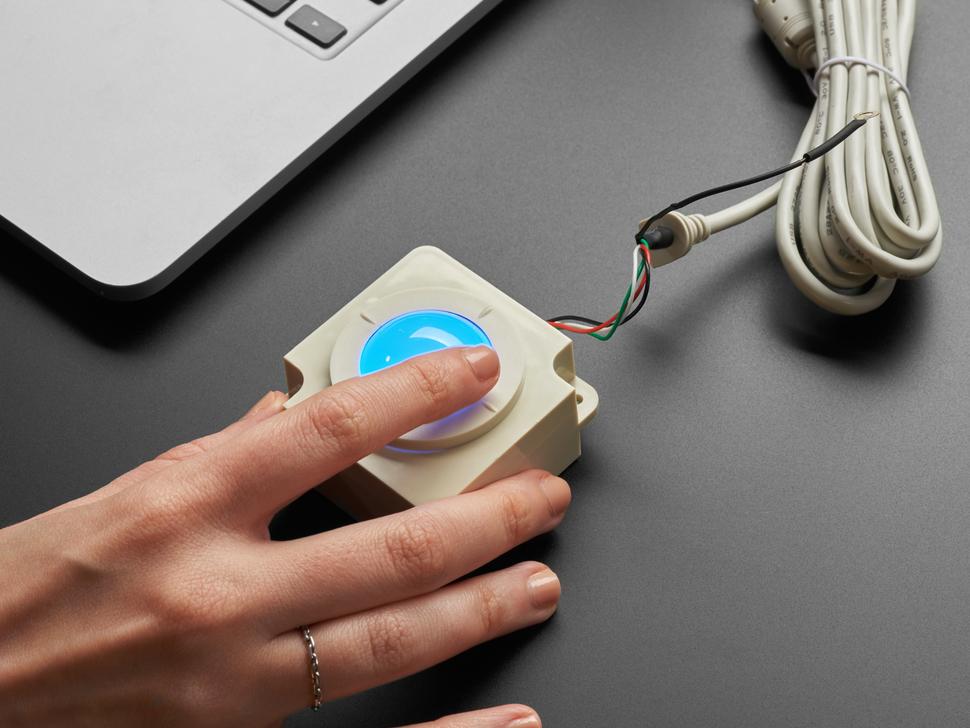 Adafruit Op paneel gemonteerde, gloeiende trackball