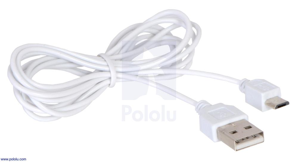 Pololu Cavo USB sottile (2mm) da A a Micro-B, 6 piedi, solo a bassa/alta velocità