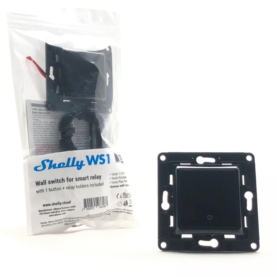 Shelly Wall Switch 1 Black Opencircuit