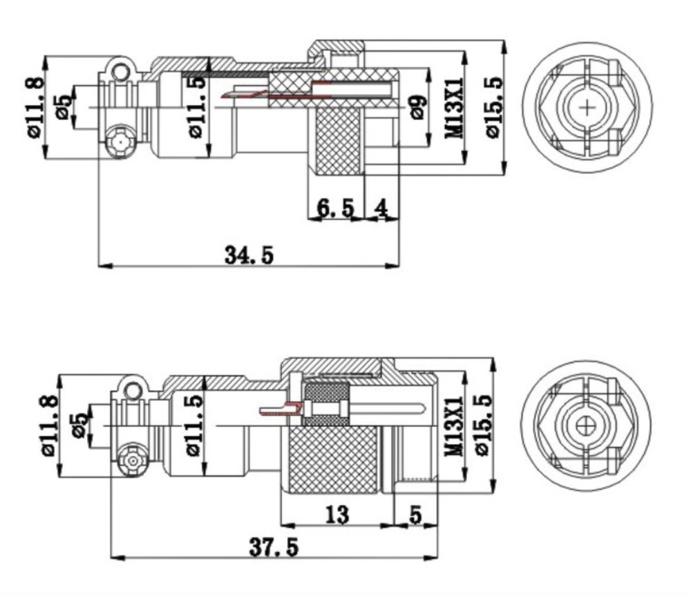 GX12 Connettore Circolare Per Aviazione Da 2P A 7P Maschio A - Foto 3