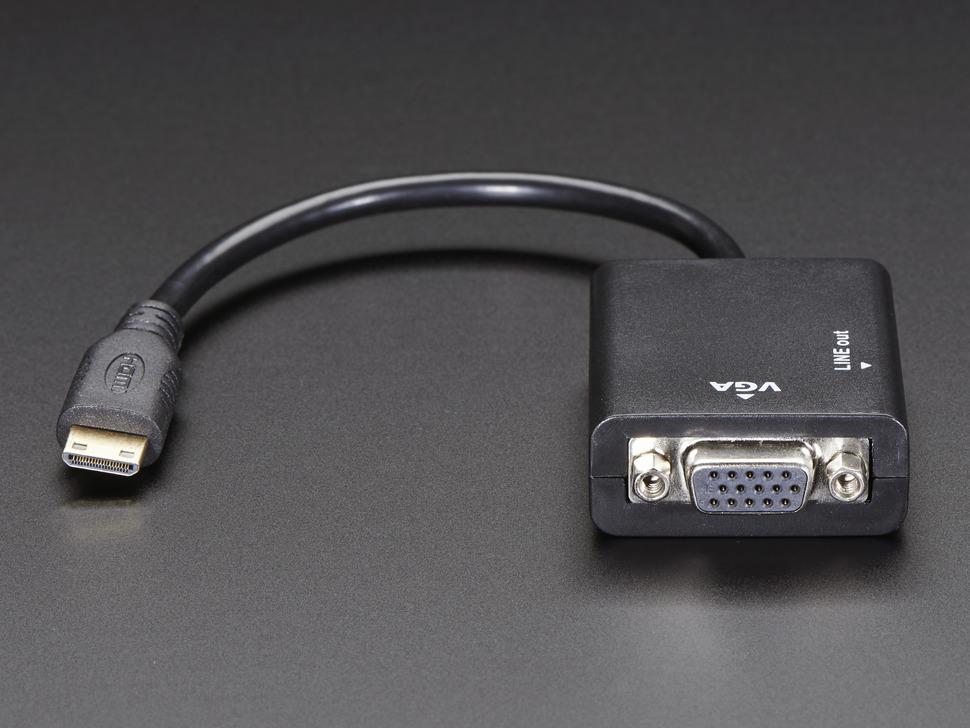 Adafruit Mini HDMI naar VGA videoadapter met 3,5 mm stereokabel